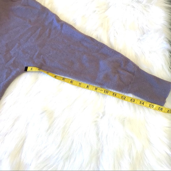 Knyt & Lynk 100% cashmere sweater seamless armpit sleeves smokey purple lavender - Picture 4 of 6